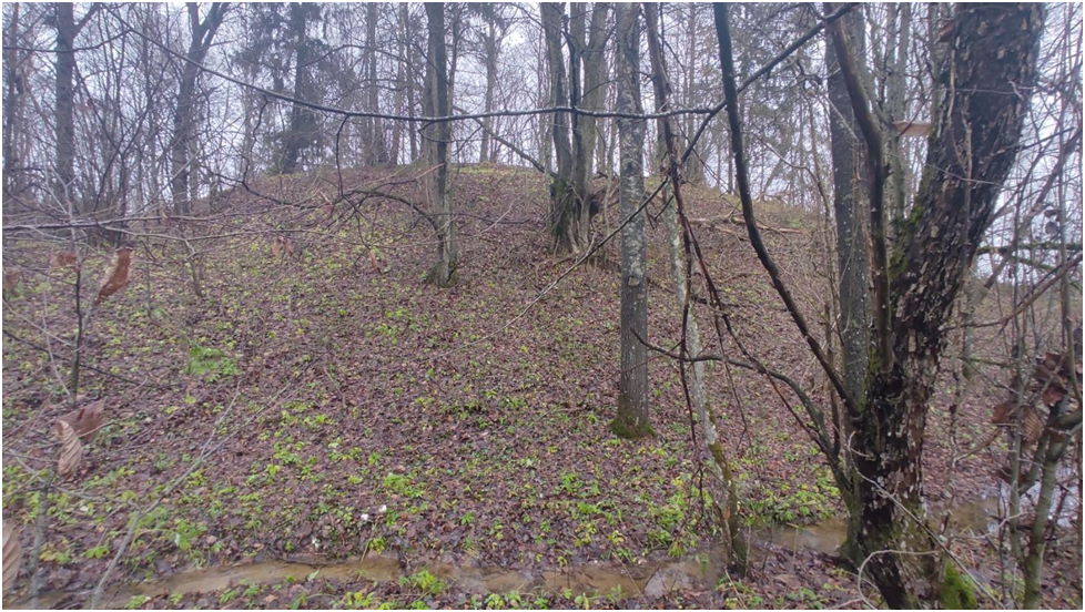 Валы на гарадзішчы. Від знізу