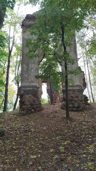 Фрагменты былой сядзібы Тышкевічаў: рэшткі палаца